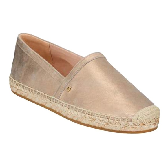 Coach Casey Metallic Leather Jute Toe Espadrilles Size 9.5 Women - Picture 1 of 13